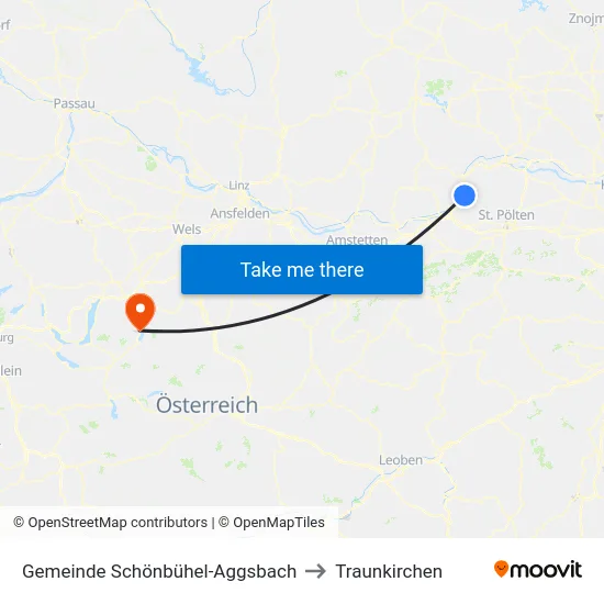 Gemeinde Schönbühel-Aggsbach to Traunkirchen map