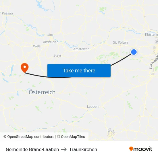 Gemeinde Brand-Laaben to Traunkirchen map
