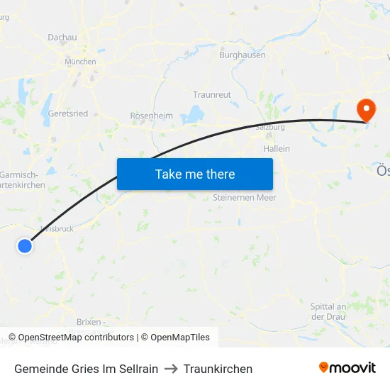 Gemeinde Gries Im Sellrain to Traunkirchen map
