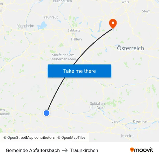 Gemeinde Abfaltersbach to Traunkirchen map