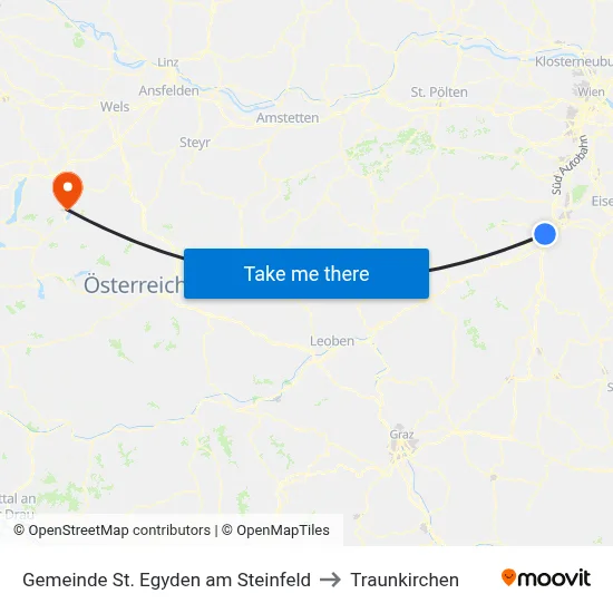Gemeinde St. Egyden am Steinfeld to Traunkirchen map