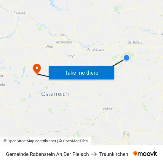 Gemeinde Rabenstein An Der Pielach to Traunkirchen map