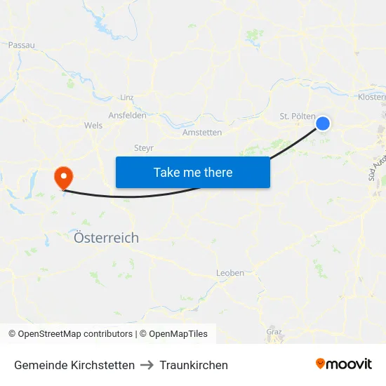 Gemeinde Kirchstetten to Traunkirchen map