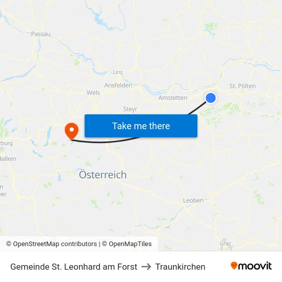 Gemeinde St. Leonhard am Forst to Traunkirchen map