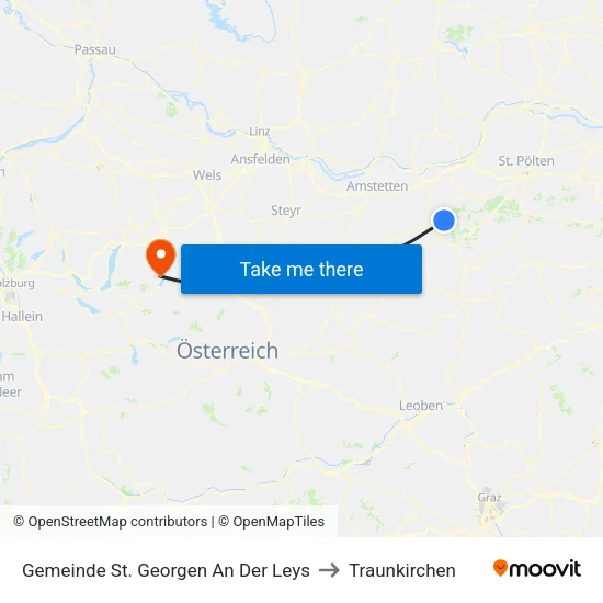 Gemeinde St. Georgen An Der Leys to Traunkirchen map