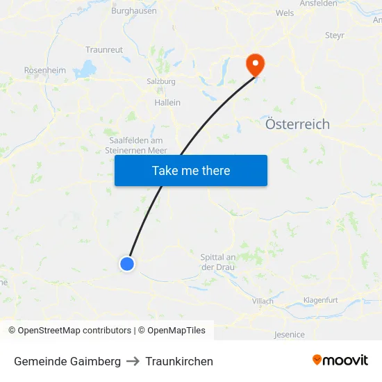 Gemeinde Gaimberg to Traunkirchen map