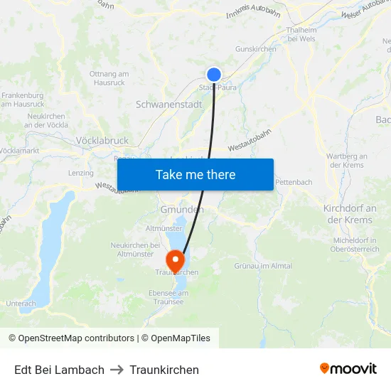 Edt Bei Lambach to Traunkirchen map