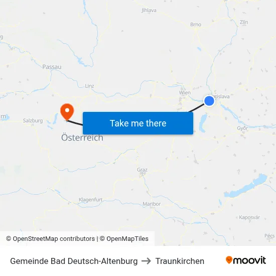 Gemeinde Bad Deutsch-Altenburg to Traunkirchen map