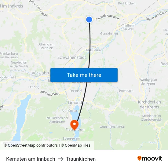 Kematen am Innbach to Traunkirchen map