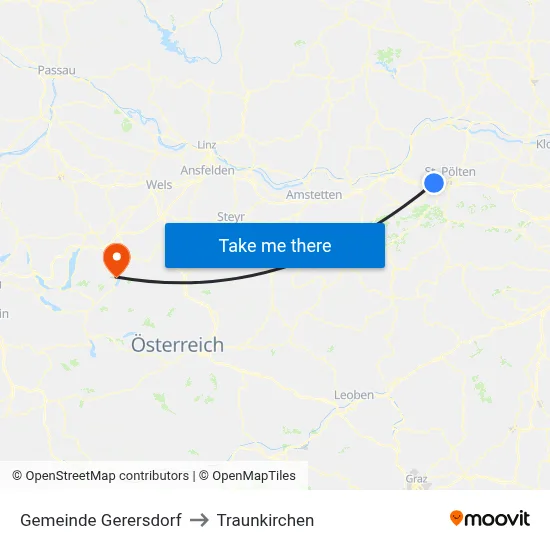 Gemeinde Gerersdorf to Traunkirchen map