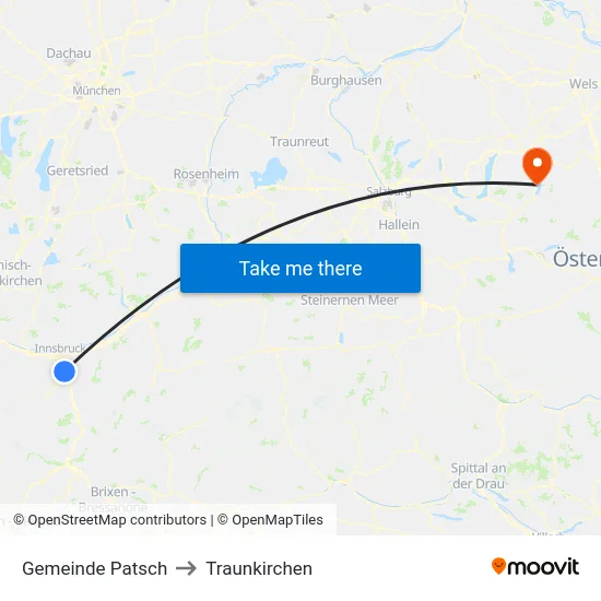 Gemeinde Patsch to Traunkirchen map