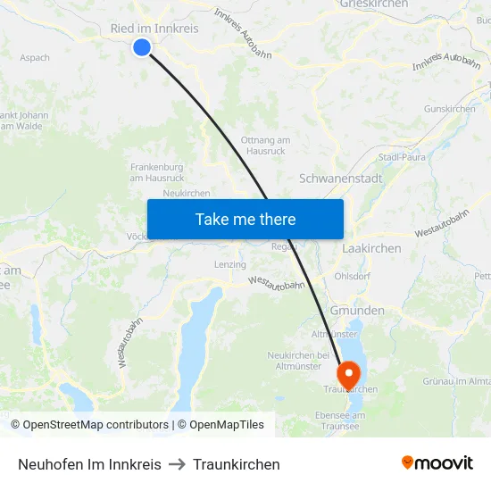 Neuhofen Im Innkreis to Traunkirchen map