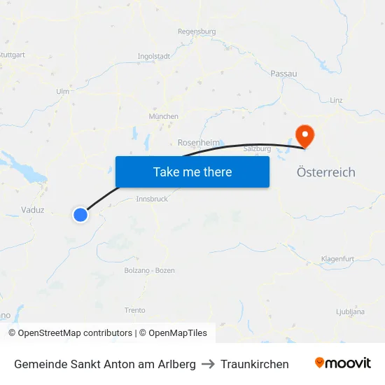Gemeinde Sankt Anton am Arlberg to Traunkirchen map
