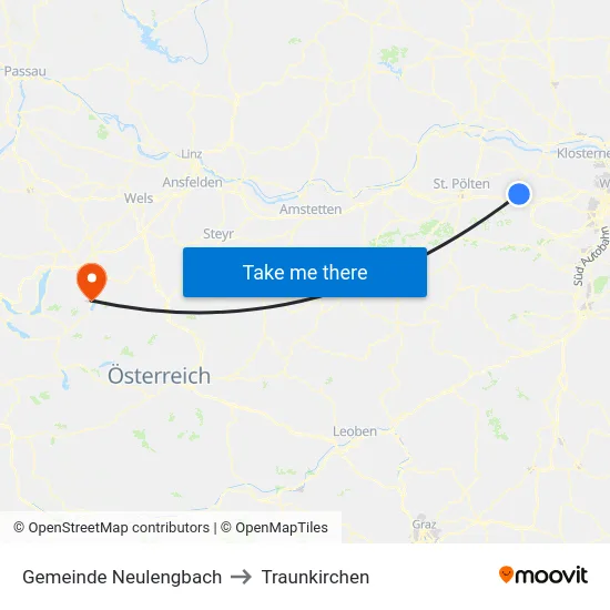 Gemeinde Neulengbach to Traunkirchen map