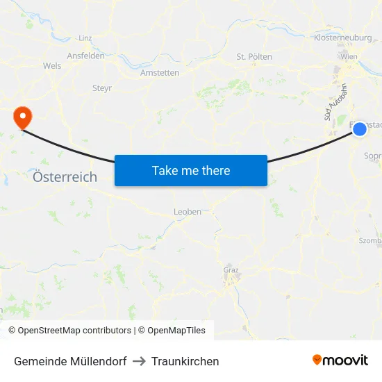 Gemeinde Müllendorf to Traunkirchen map