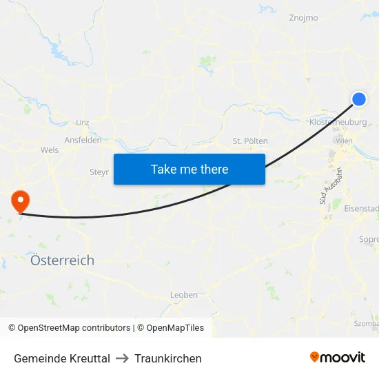 Gemeinde Kreuttal to Traunkirchen map