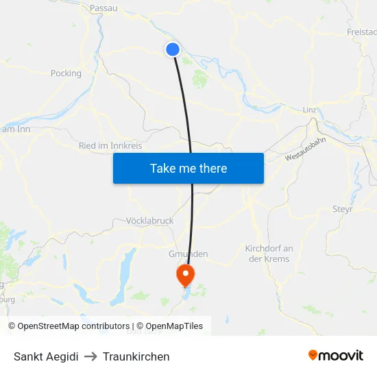 Sankt Aegidi to Traunkirchen map