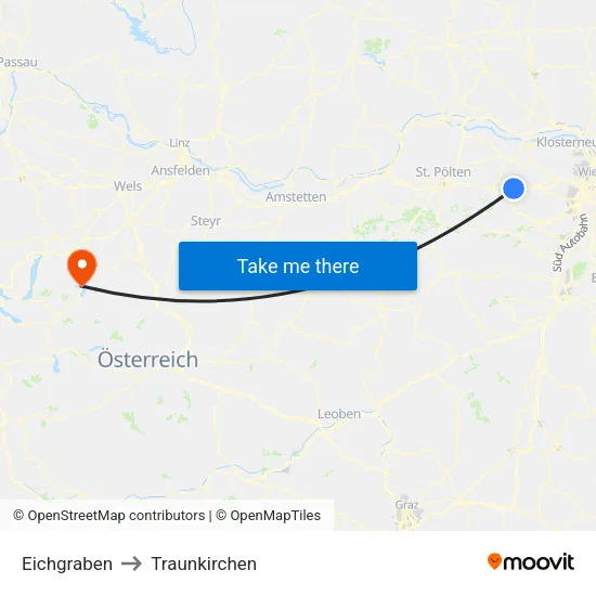 Eichgraben to Traunkirchen map