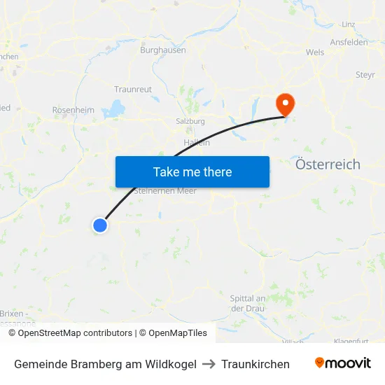 Gemeinde Bramberg am Wildkogel to Traunkirchen map