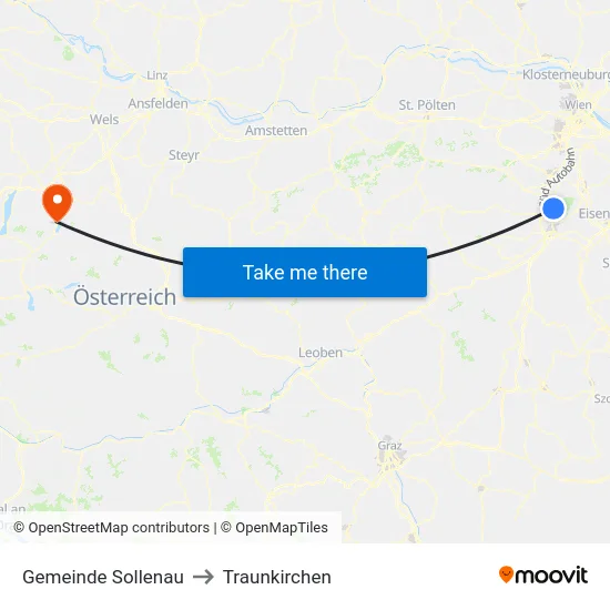 Gemeinde Sollenau to Traunkirchen map