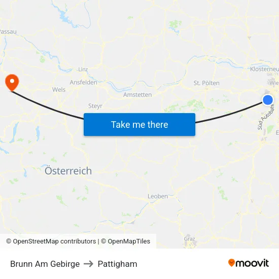 Brunn Am Gebirge to Pattigham map