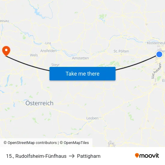 15., Rudolfsheim-Fünfhaus to Pattigham map
