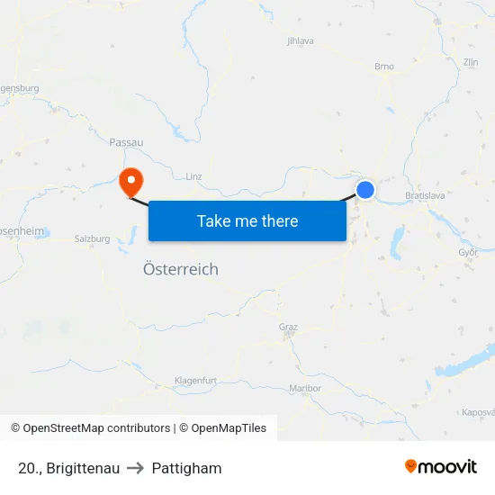 20., Brigittenau to Pattigham map