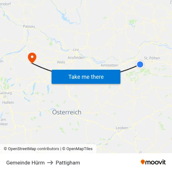 Gemeinde Hürm to Pattigham map