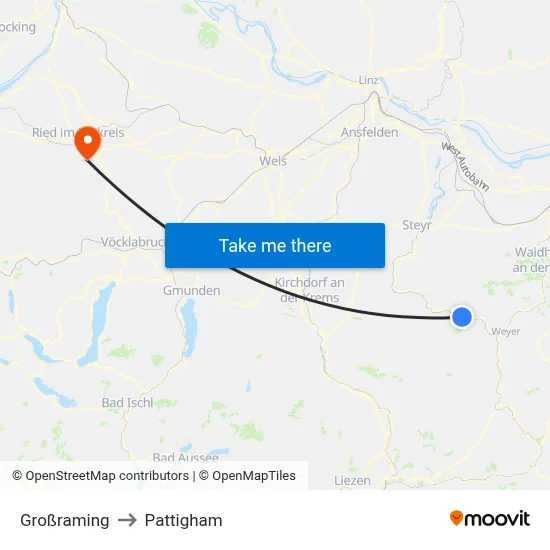 Großraming to Pattigham map