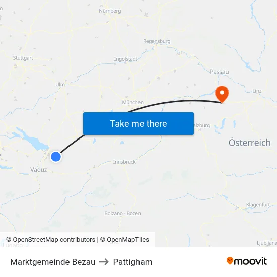 Marktgemeinde Bezau to Pattigham map