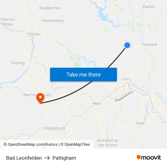 Bad Leonfelden to Pattigham map