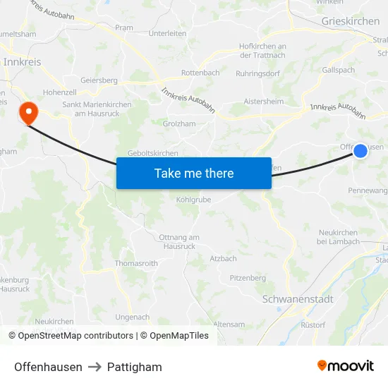 Offenhausen to Pattigham map