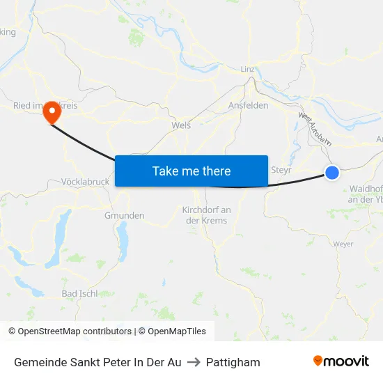 Gemeinde Sankt Peter In Der Au to Pattigham map