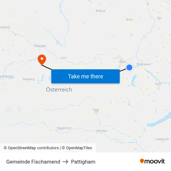 Gemeinde Fischamend to Pattigham map