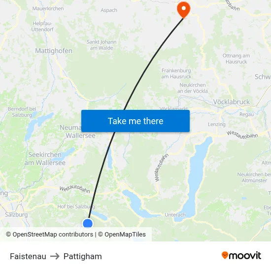 Faistenau to Pattigham map