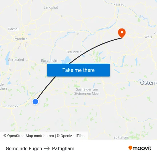 Gemeinde Fügen to Pattigham map