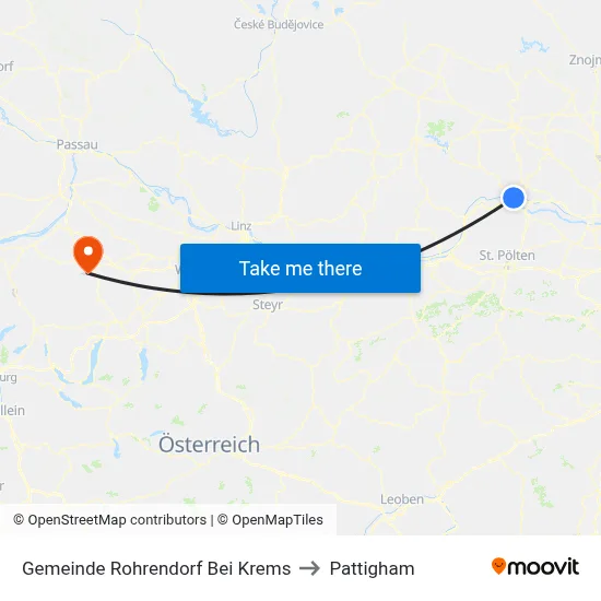 Gemeinde Rohrendorf Bei Krems to Pattigham map
