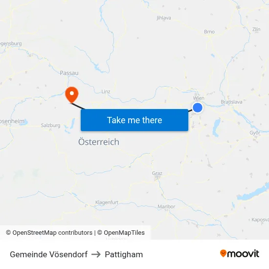 Gemeinde Vösendorf to Pattigham map