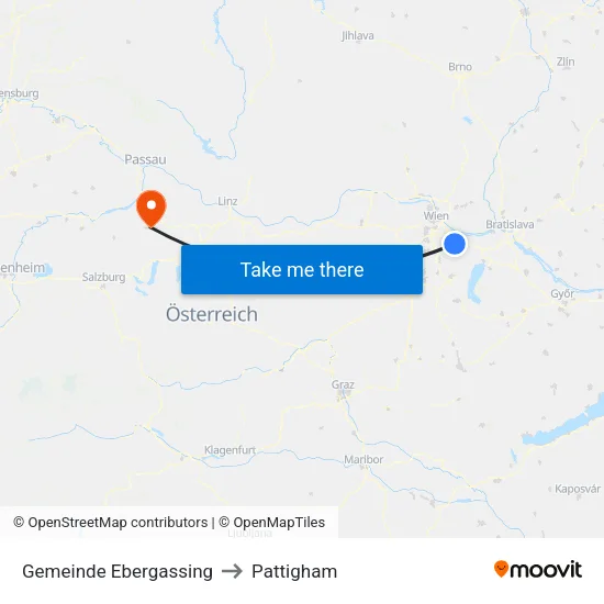 Gemeinde Ebergassing to Pattigham map