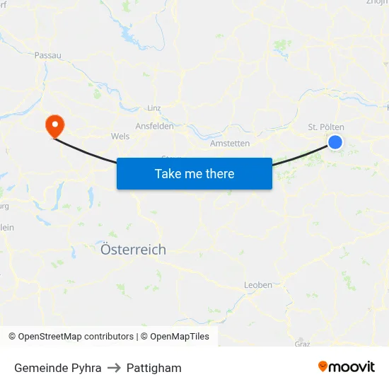 Gemeinde Pyhra to Pattigham map