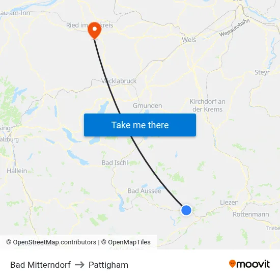 Bad Mitterndorf to Pattigham map