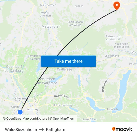 Wals-Siezenheim to Pattigham map