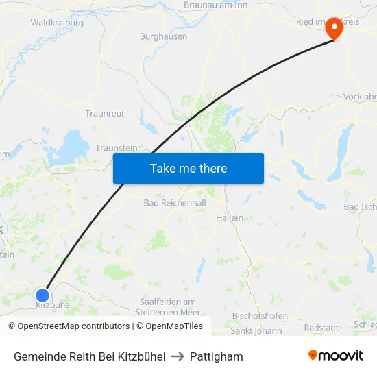 Gemeinde Reith Bei Kitzbühel to Pattigham map