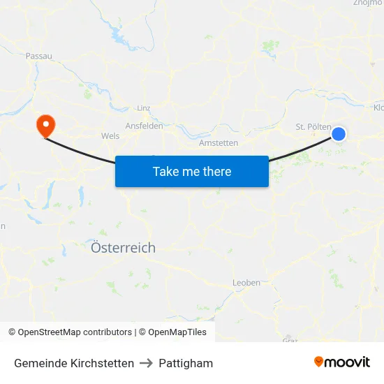Gemeinde Kirchstetten to Pattigham map