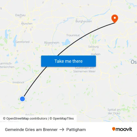 Gemeinde Gries am Brenner to Pattigham map