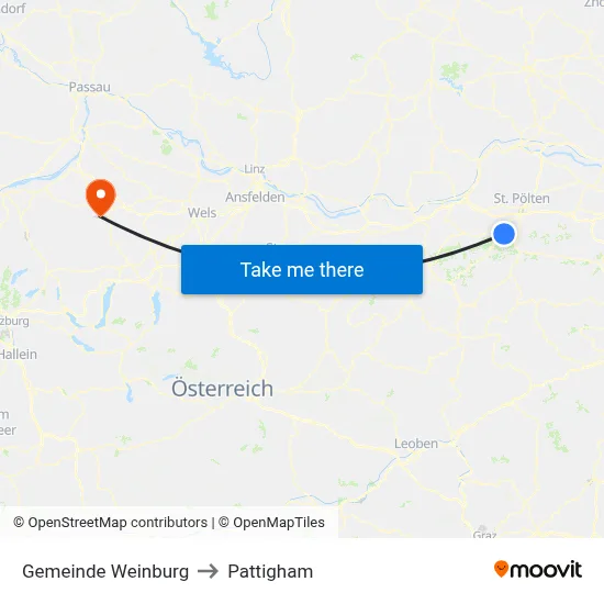 Gemeinde Weinburg to Pattigham map