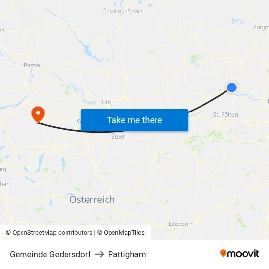 Gemeinde Gedersdorf to Pattigham map