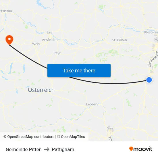 Gemeinde Pitten to Pattigham map