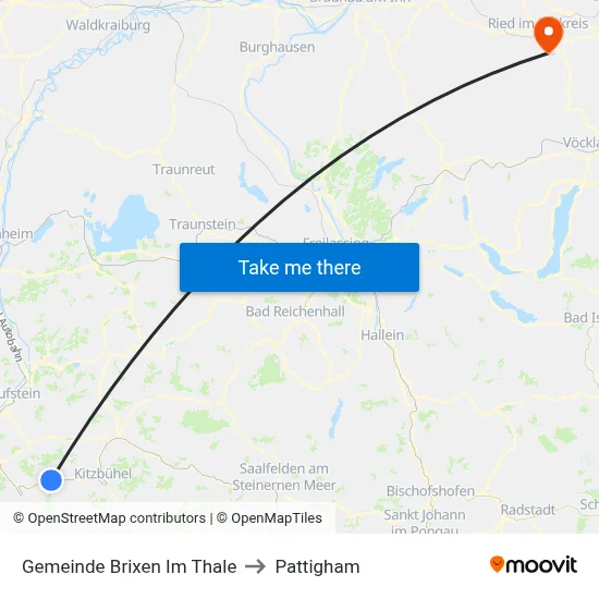 Gemeinde Brixen Im Thale to Pattigham map