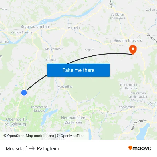 Moosdorf to Pattigham map